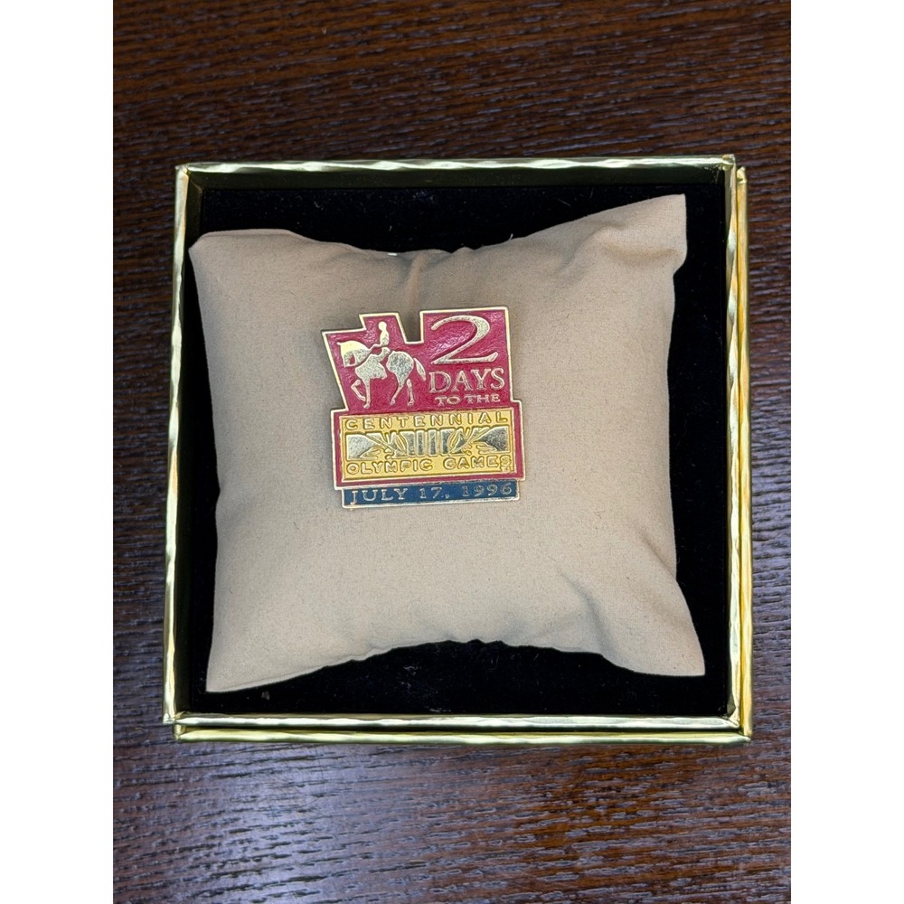 Vintage 1996 Atlanta Centennial Olympic Games 2 Days To July 17 Countdown Pin